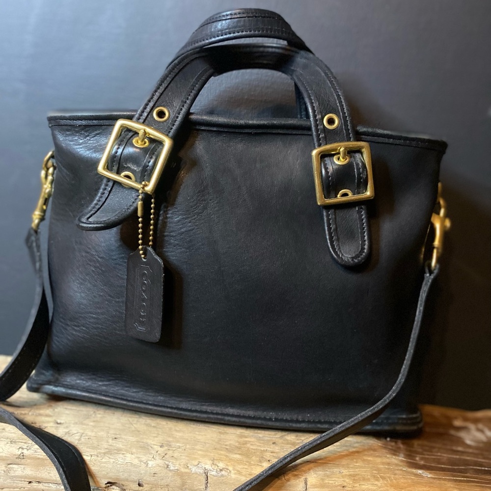 Vintage Coach 9063 Legacy Satchel Black Leather Cross Body - Picture 6 of 11